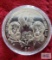 2001 Republic of Liberia, 1863 Gettysburg, Gen. George G. Meade, Gen. Robert. E. Lee $5 gold colored