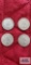 (1) 1960 and (3) 1964 Canadian 50 cent coins.