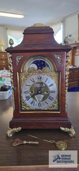 18th Century mahogany and brass inverted bell Georgian bracket clock by Rob Wood of London.