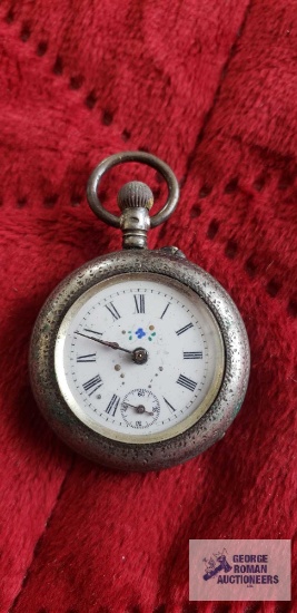 Silver colored pocket watch, 10447. 0.800