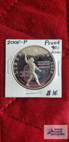 2006-P Benjamin Franklin scientist commemorative silver dollar.