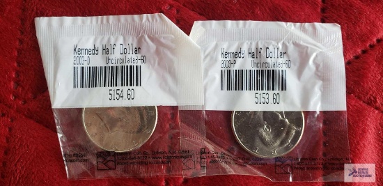 2003-P and 2003-D Kennedy, half dollars, uncirculated.