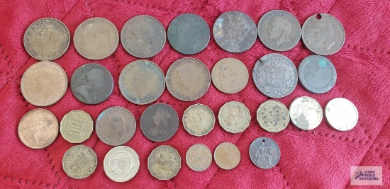Variety of British coins