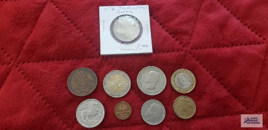 Coins from Sweden and Greece.