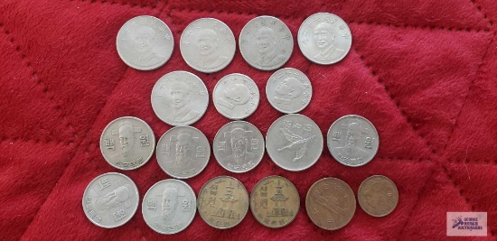 Coins from South Korea and Taiwan