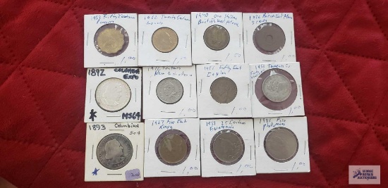 Foreign coins in coin holders