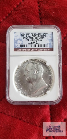 Lyndon B. Johnson, early releases, President of the United States, 1 oz, silver medal