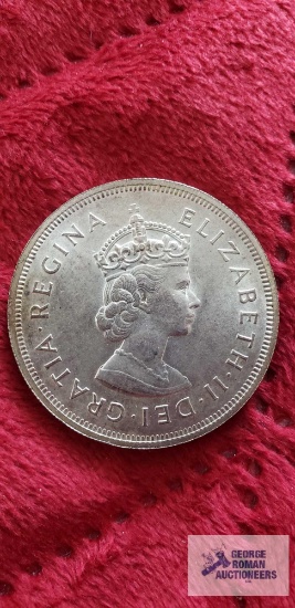 1950 One Crown coin, 1609 Bermuda
