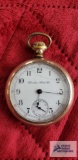 Hamilton Watch Company pocket watch, marked Wadsworth pilot guaranteed, 20 years 860151. 17 Jewels,