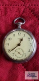 Omega silver colored pocket watch 4357822, marked 0.800