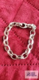 Silver colored link bracelet, marked 925 Italy