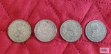 (2) 1957, 1962, and 1966 Mexican 1 Peso coins, also known as Tepalcate coin