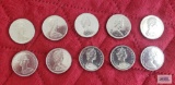 (10) 1969 Canadian $1 coins, uncirculated.