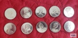 (10) 1969 Canadian $1 coins, uncirculated.