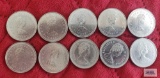 7 Jacques Cartier and (3) 1873-1973 Canadian $1 coins