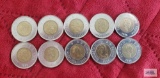 (10) Canadian $2 Loonie coins