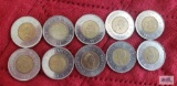 10 Canadian $2 Loonie coins