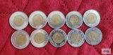10 Canadian $2 Loonie coins