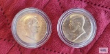 Abraham Lincoln and John F. Kennedy inaugurated presidents medals
