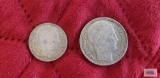 1933 French 20 Francs coin and 1934 French 10 Francs coin