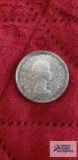 1954 South African 2-1/2 shilling coin, also known as Half Crown