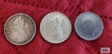 1959 1 Lira coin from Turkey and 2 Italian 500 Lire coins
