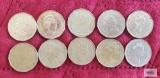 10 Canadian $1 Loonie coins