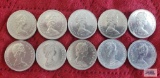 10 Canadian $1 coins