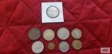 Coins from Sweden and Greece.
