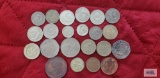 Coins from Soviet Union, United Kingdom, and South Africa.