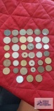 Variety of foreign coins