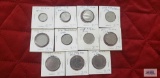 Italian coins in coin holders