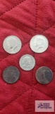 1972 Kennedy half dollar merged with 1967 1 penny coin. 1979 Susan B, Anthony coin, 1966 Kennedy
