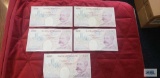 Bank of England (5) 20 pound notes.