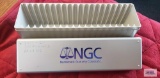 Plastic holder for graded coins