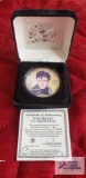 2002 Elvis Presley U.S. Silver Eagle colorized coin.