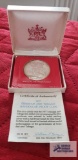 1977 The Franklin Mint, Trinidad and Tobago ten dollar proof coin.