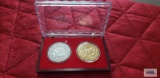Chinese zodiac medal year of the ox, two piece set