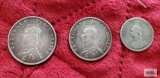 (1) 1888 and (2) 1889 British silver coins.