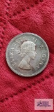 1954 South African 5 shillings coin.