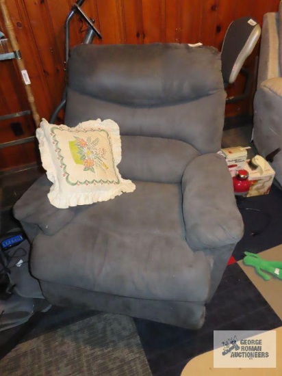 Gray cloth recliner