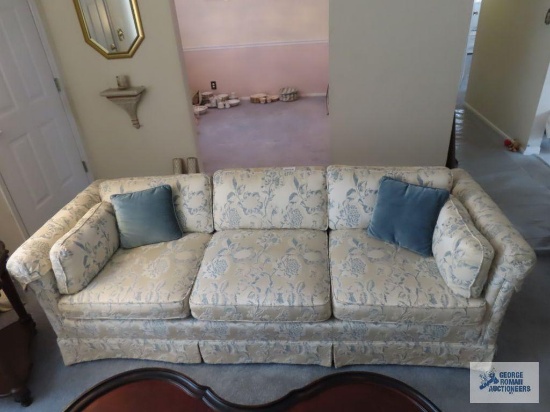 Vintage Willsons blue and white floral sofa
