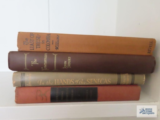 Four books, including The Townsman, The Least of These in Columbia, In The Hands of the Senecas, and