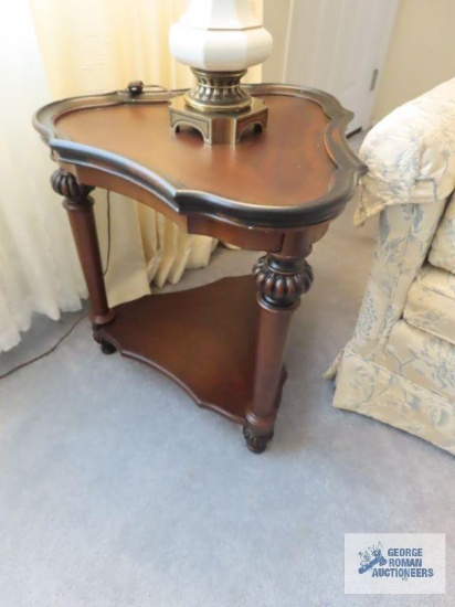 Two cherry finish end tables