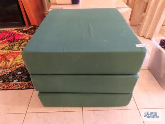 Trifold foam mattress.