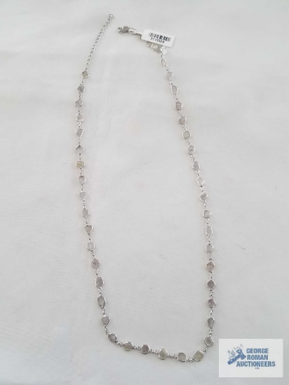 Polki Diamond Sterling Silver necklace (18") TDiaWt 3.00cts, TGW 3.00cts.