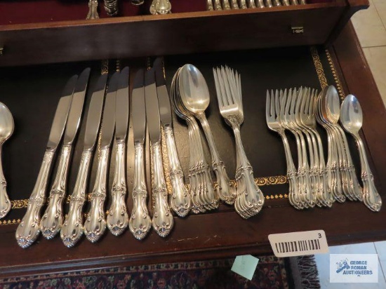 Sterling 8 Four piece place settings. Joan of Arc pattern. International Silver Company.