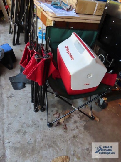Folding camping chairs and Igloo cooler