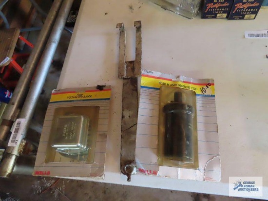 New Old Stock Ford voltage regulator and Ford and AMC ignition coil