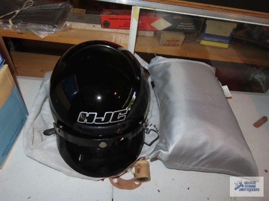 HJC medium sized helmet with bag and extra large motorcycle cover